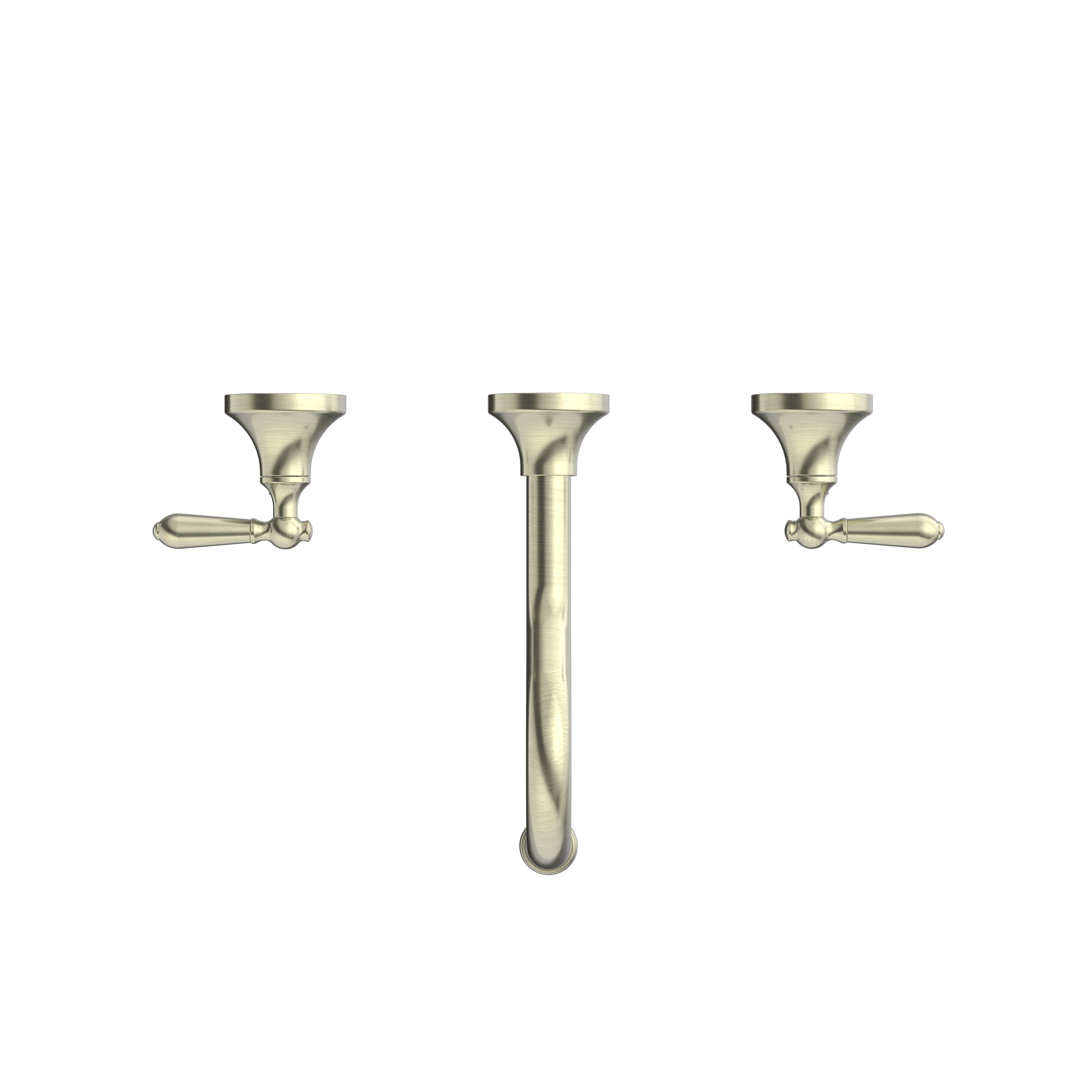 York Wall Basin Set With Metal Lever Aged Brass