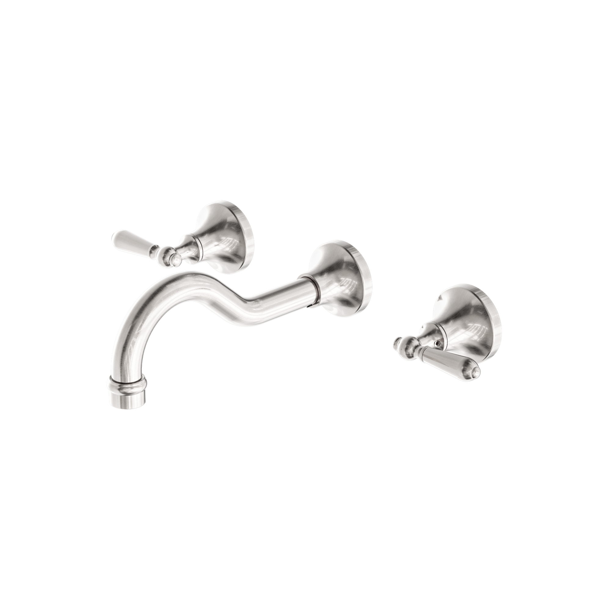 York Wall Basin Set With Metal Lever Brushed Nickel