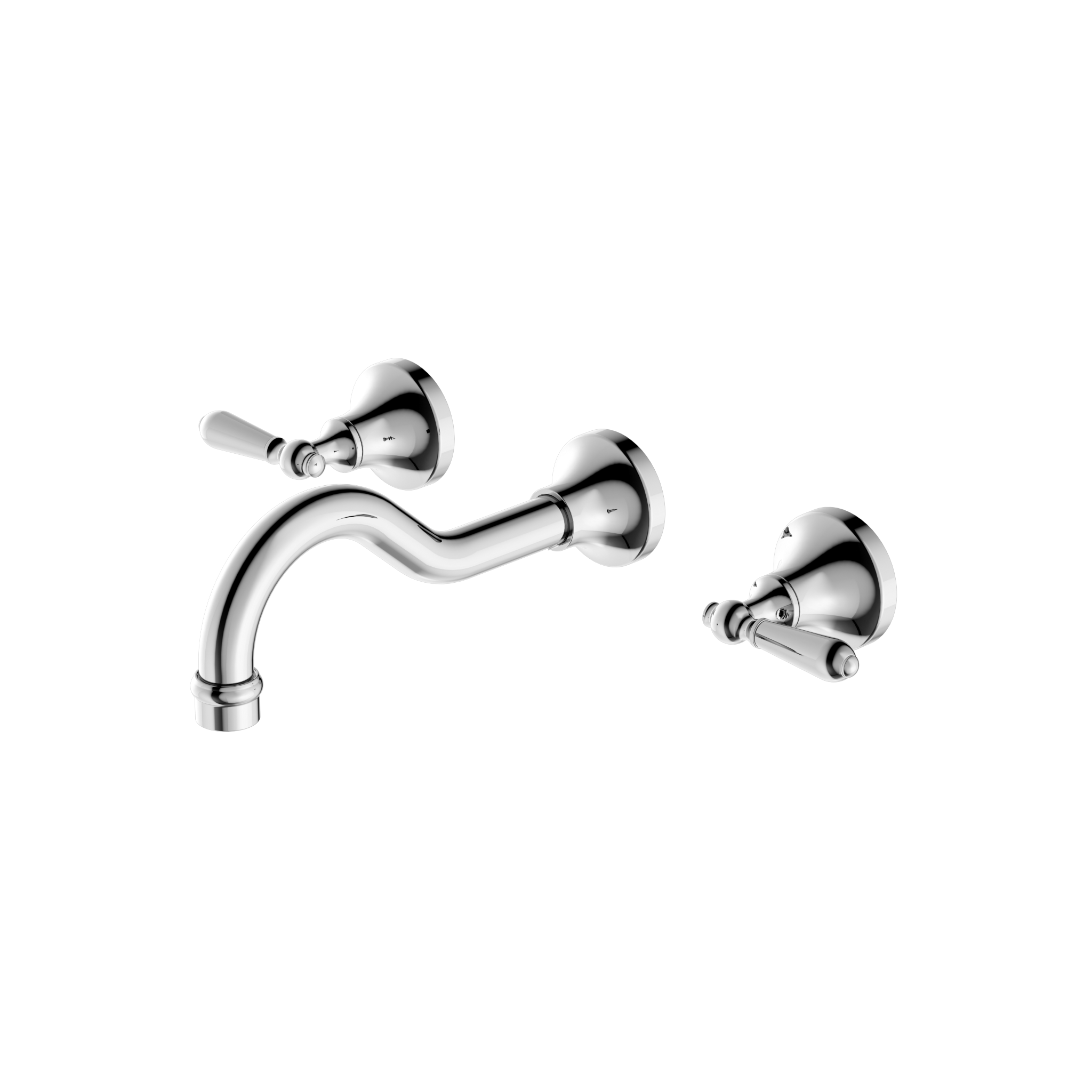 York Wall Basin Set With Metal Lever Chrome