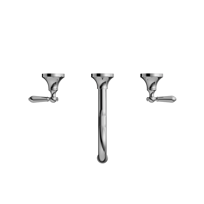 York Wall Basin Set With Metal Lever Chrome