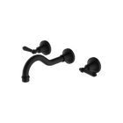 York Wall Basin Set With Metal Lever Matte Black