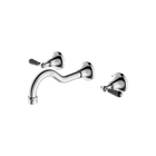 York Wall Basin Set With Black Porcelain Lever Chrome