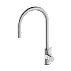 York Pull Out Sink Mixer With Vegie Spray Function With White Porcelain Lever Chrome
