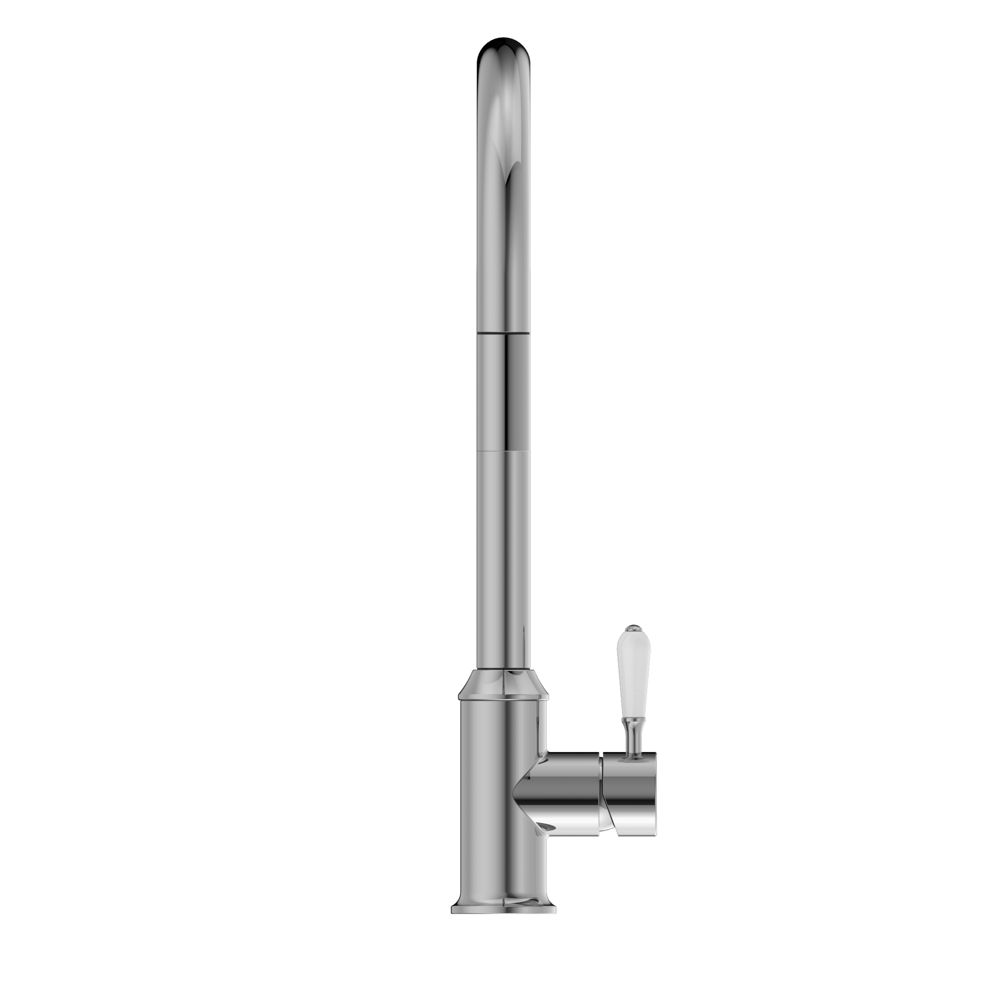 York Pull Out Sink Mixer With Vegie Spray Function With White Porcelain Lever Chrome