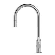 York Pull Out Sink Mixer With Vegie Spray Function With White Porcelain Lever Chrome