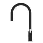 York Pull Out Sink Mixer With Vegie Spray Function With White Porcelain Lever Matte Black