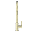 York Pull Out Sink Mixer With Vegie Spray Function With Metal Lever Aged Brass
