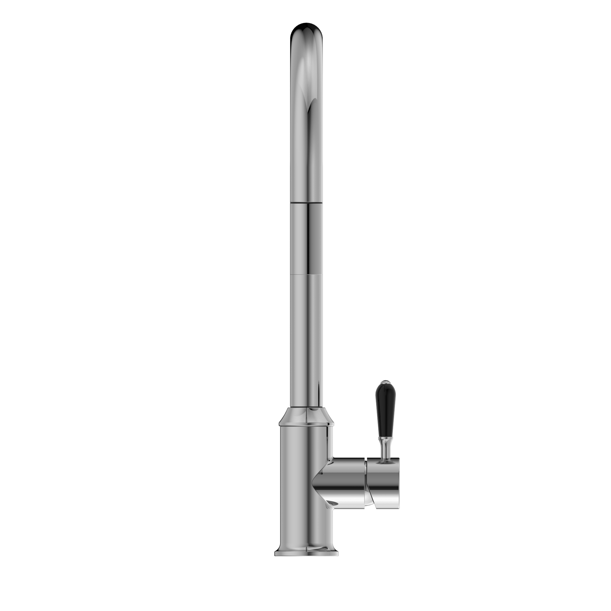 York Pull Out Sink Mixer With Vegie Spray Function With Black Porcelain Lever Chrome