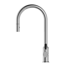 York Pull Out Sink Mixer With Vegie Spray Function With Black Porcelain Lever Chrome