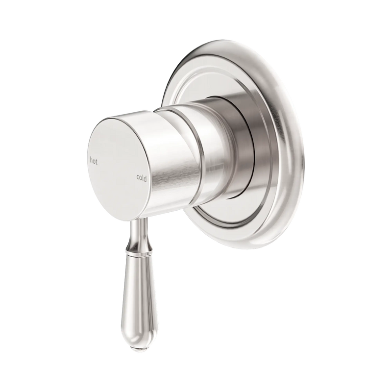 York Shower Mixer With Metal Lever Brushed Nickel