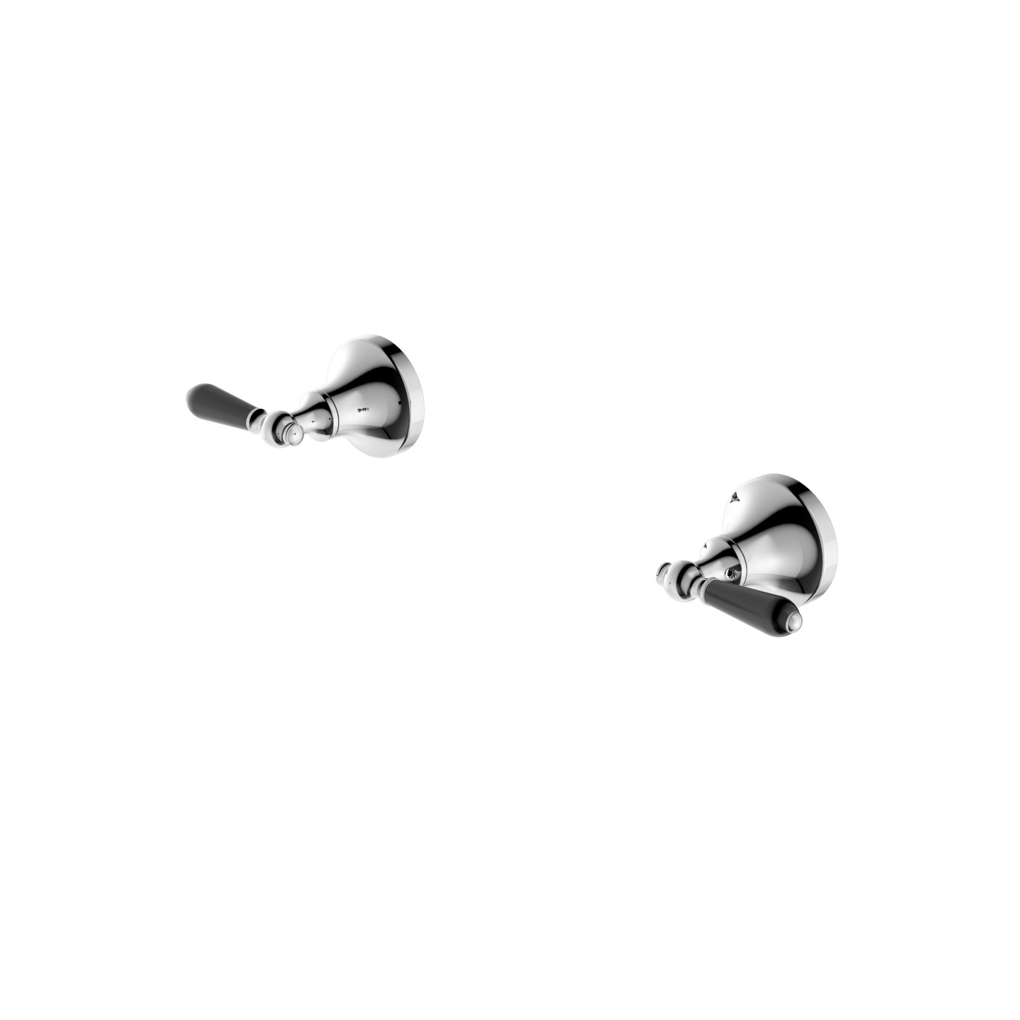 York Wall Top Assemblies With Black Porcelain Lever Chrome