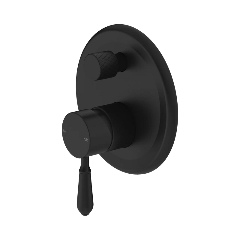 York Shower Mixer With Diverter With Metal Lever Matte Black