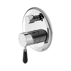 York Shower Mixer With Diverter With Black Porcelain Lever Chrome