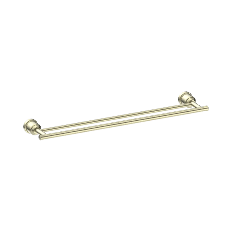 York Double Towel Rail 600mm Aged Brass