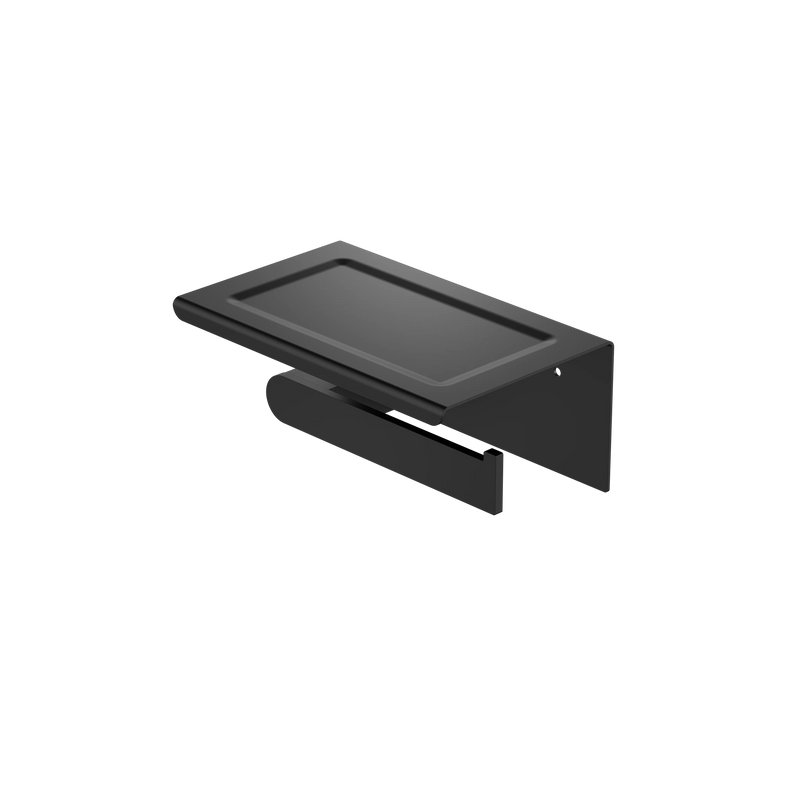 Bianca Toilet Roll Holder With Phone Holder Matte Black