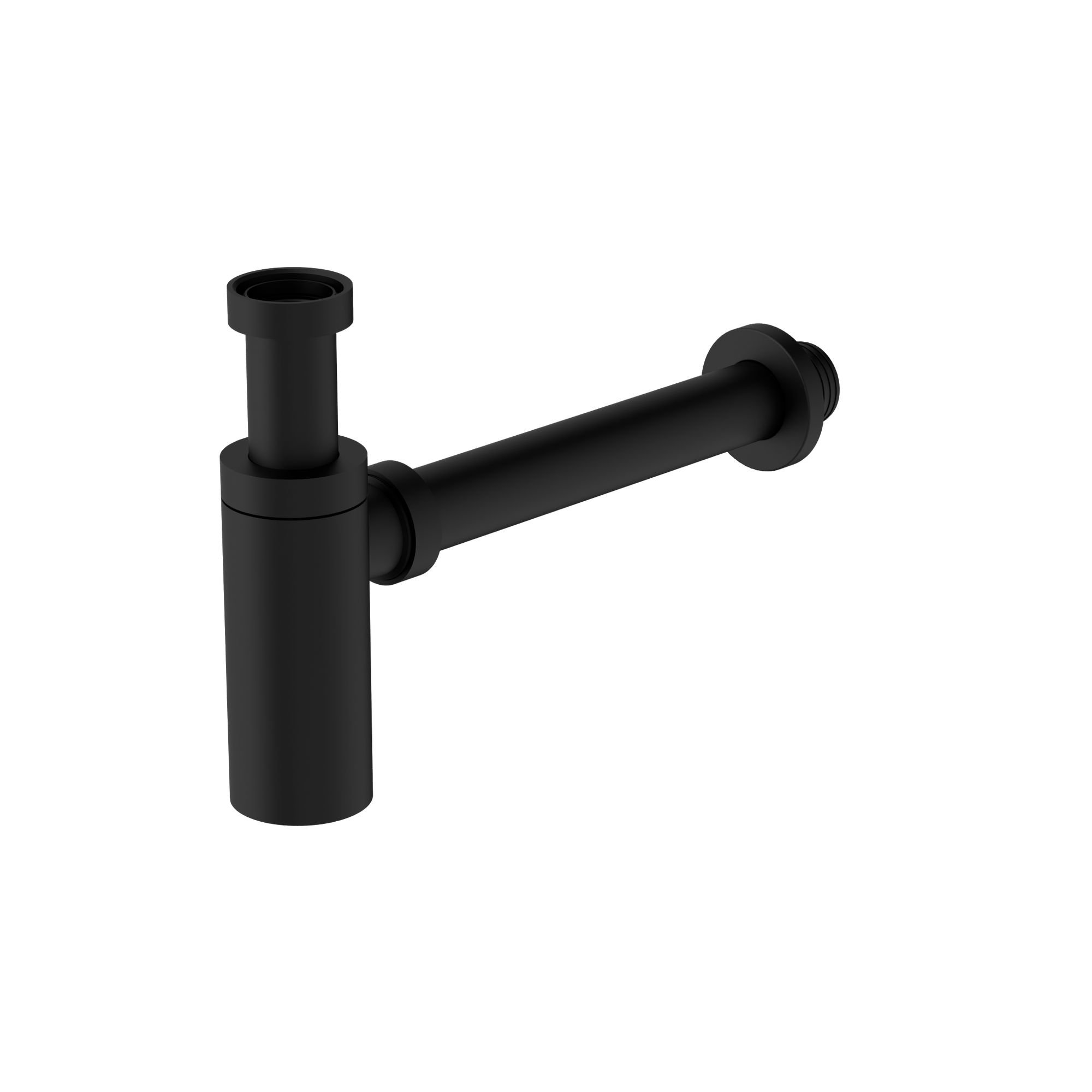 40mm Round Bottle Trap Matte Black