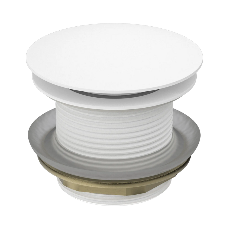 40mm Bath Pop-Up Plug With Removable Waste No Overflow Matte White