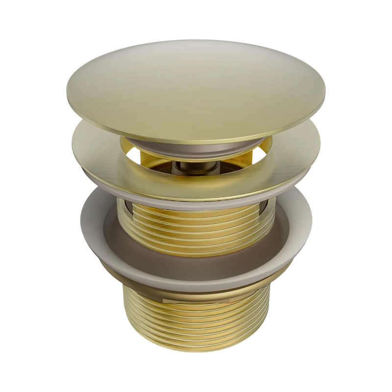 Pop Up Bath Waste 40mm With Overflow Brushed Gold