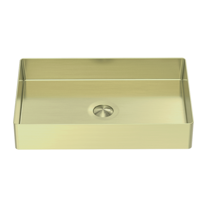 Opal Rectangle Stainless Steel Basin Brushed Gold