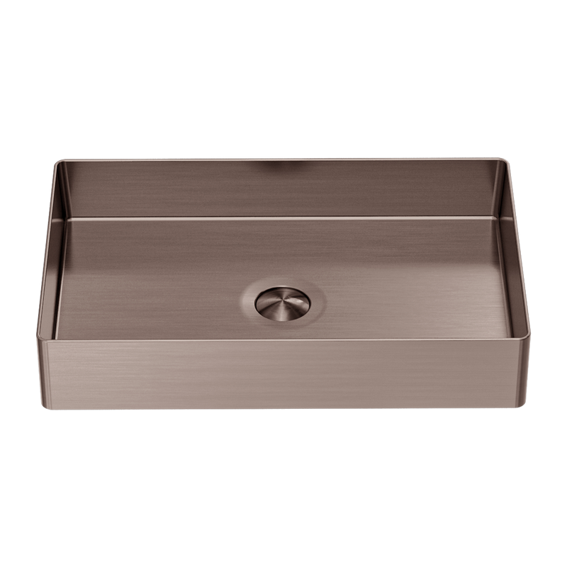 Opal Rectangle Stainless Steel Basin Brushed Bronze