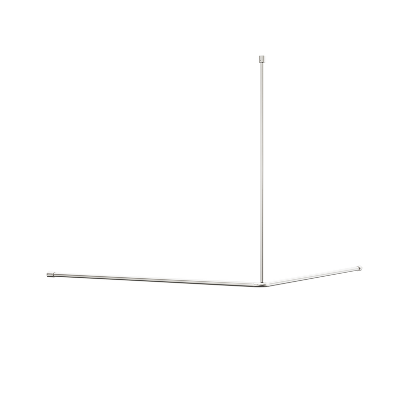 Mecca Care Curtain Rail 1200x1200mm 90 Degree Brushed Nickel