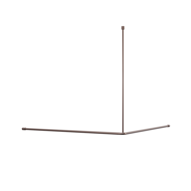 Mecca Care Curtain Rail 1200x1200mm 90 Degree Brushed Bronze