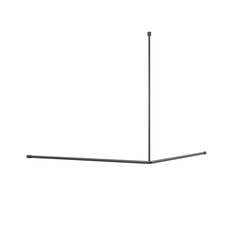 Mecca Care Curtain Rail 1200x1200mm 90 Degree Gun Metal