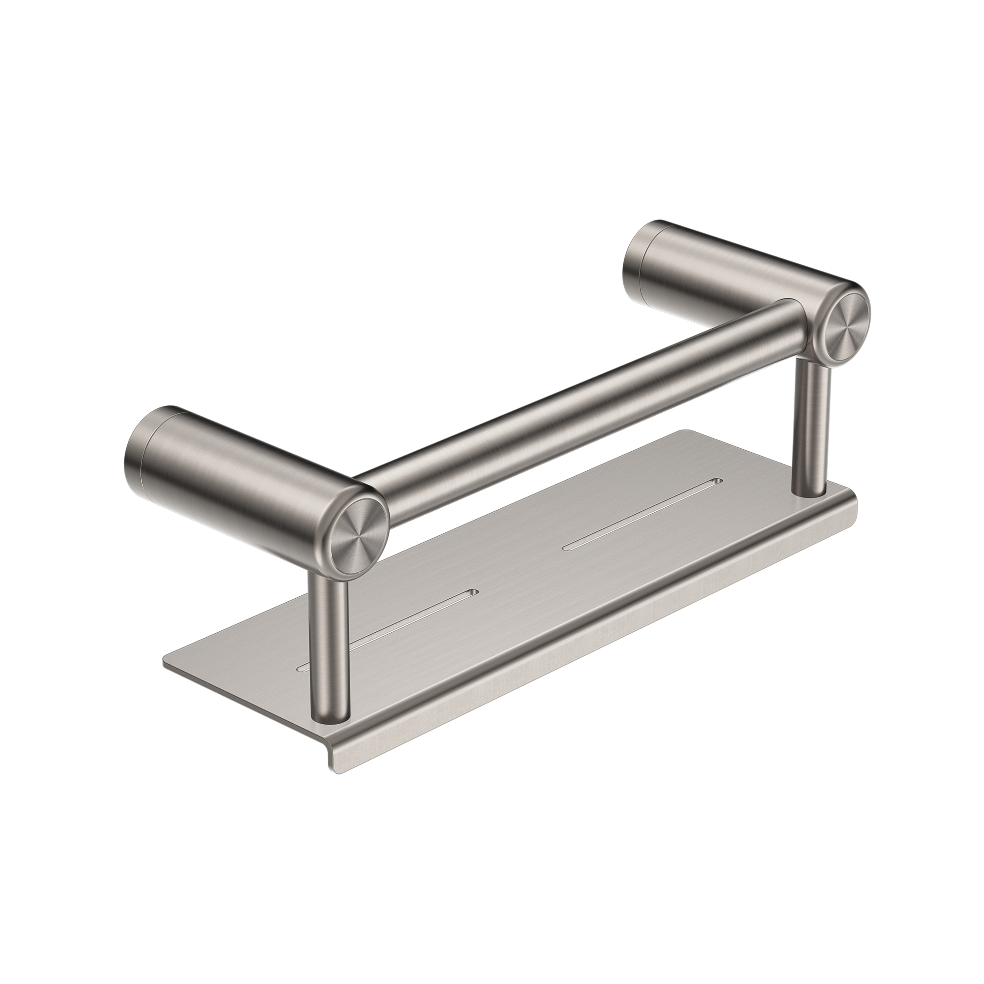 Mecca Care 25mm Grab Rail With Shelf 300mm Brushed Nickel