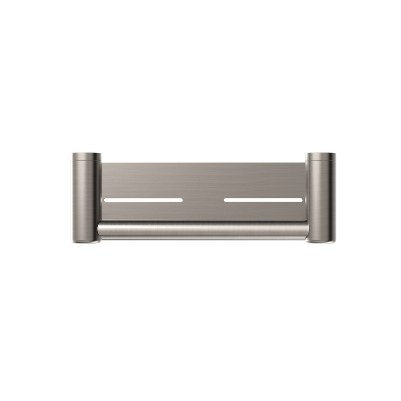 Mecca Care 25mm Grab Rail With Shelf 300mm Brushed Nickel