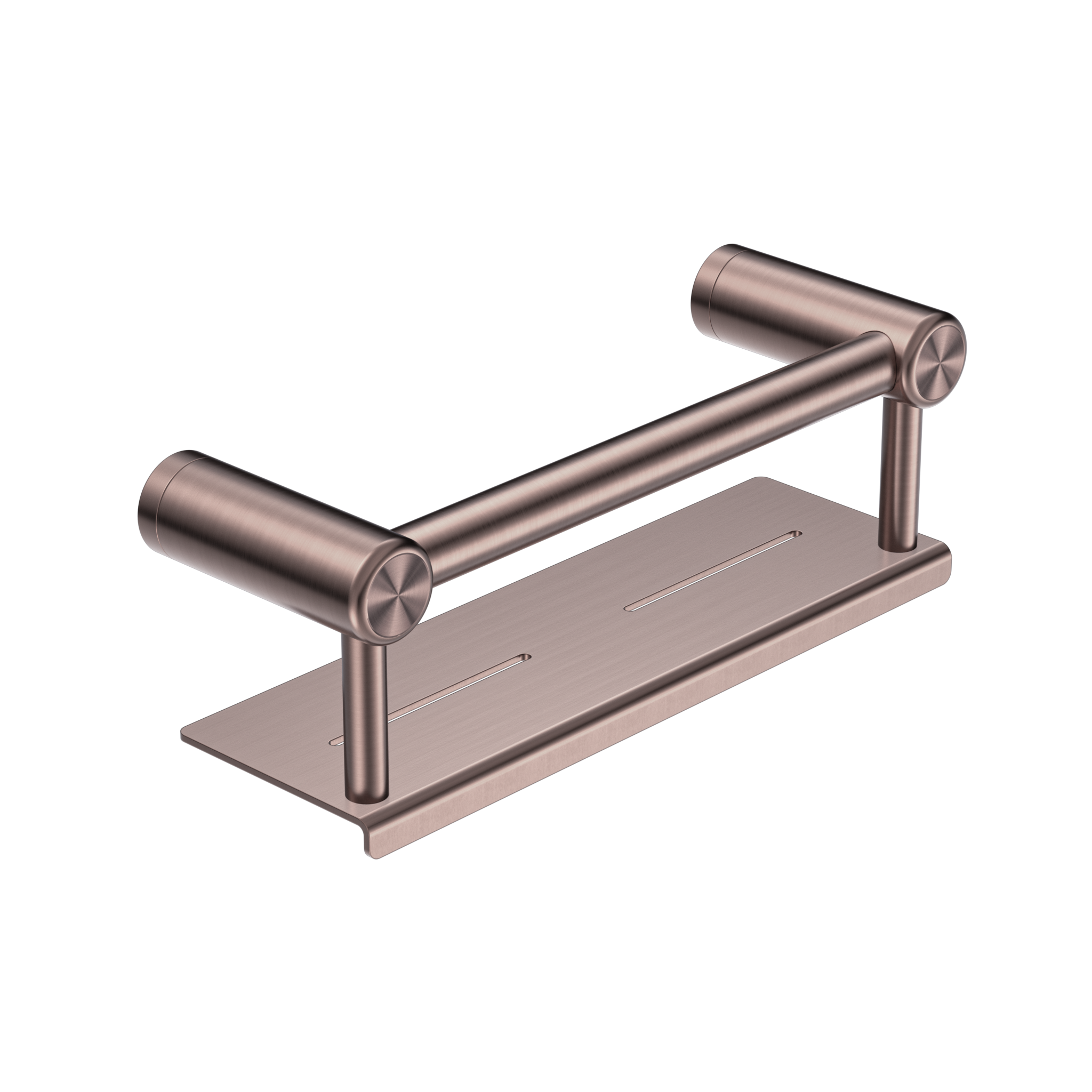 Mecca Care 25mm Grab Rail With Shelf 300mm Brushed Bronze