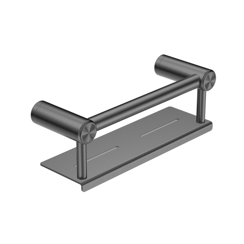Mecca Care 25mm Grab Rail With Shelf 300mm Gun Metal