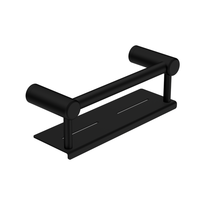Mecca Care 25mm Grab Rail With Shelf 300mm Matte Black