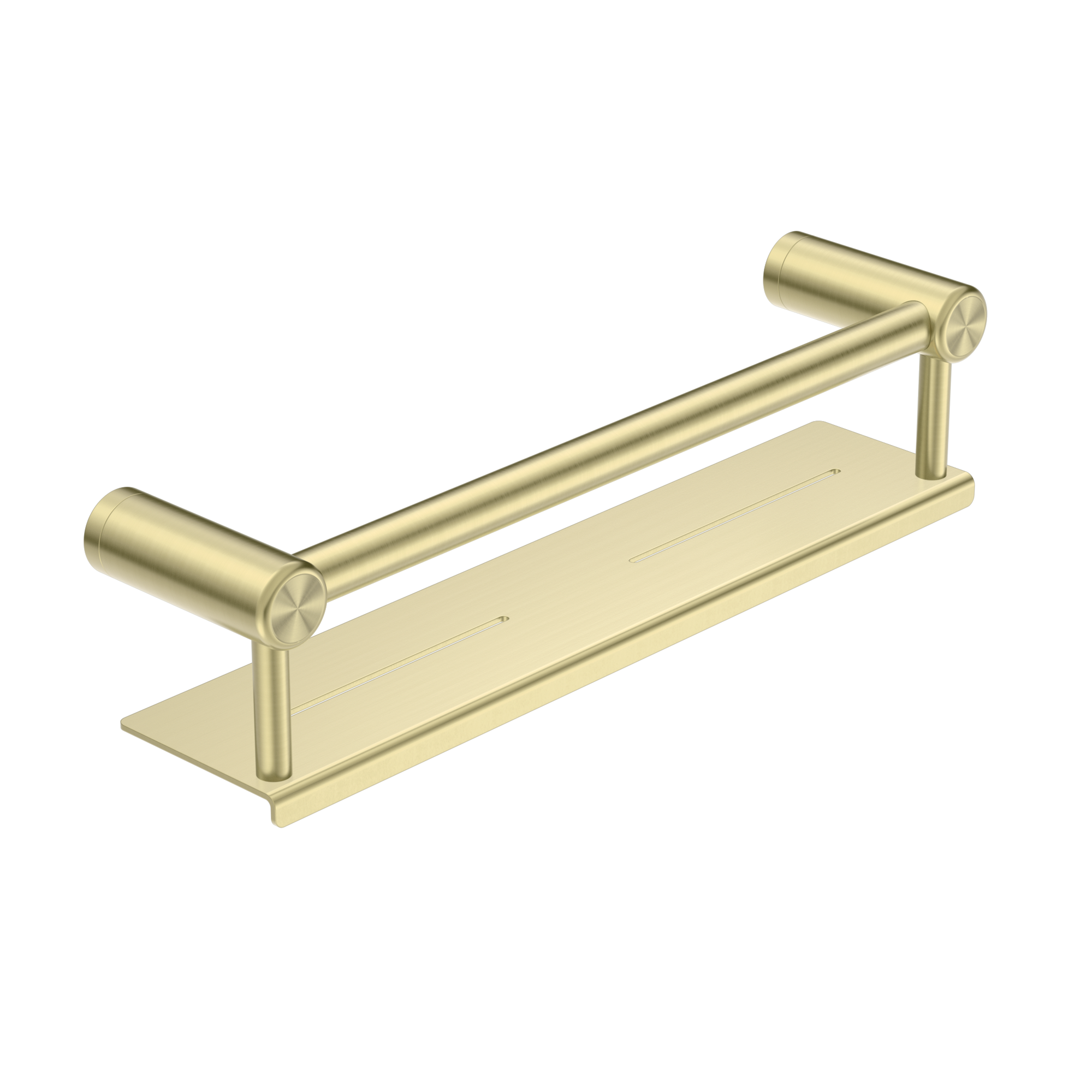 Mecca Care 25mm Grab Rail With Shelf 450mm Brushed Gold