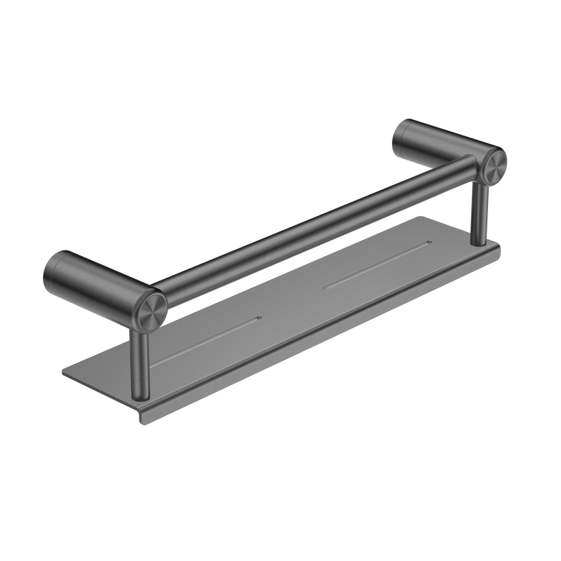 Mecca Care 25mm Grab Rail With Shelf 450mm Gun Metal