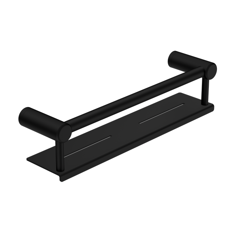 Mecca Care 25mm Grab Rail With Shelf 450mm Matte Black