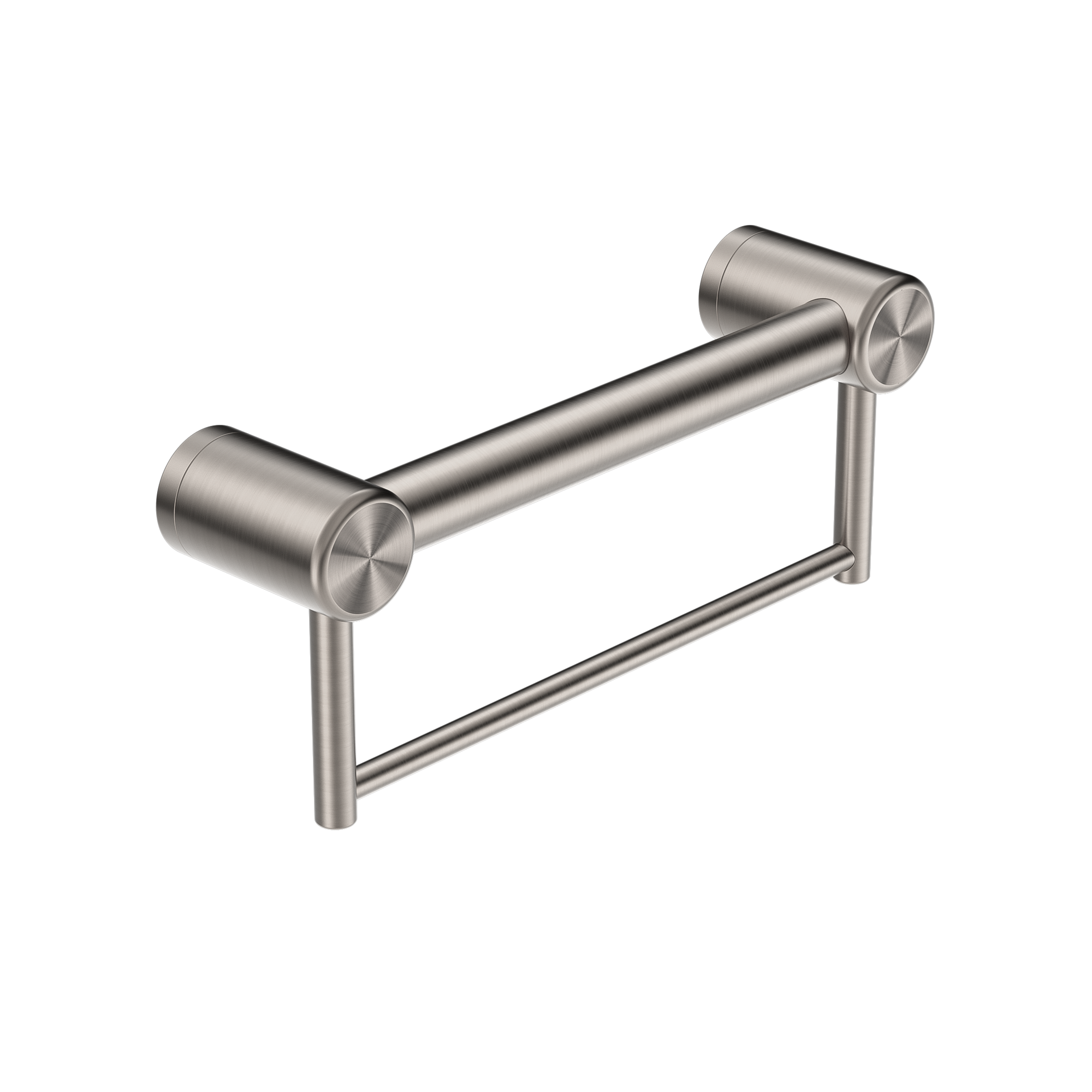 Mecca Care 32mm Grab Rail With Towel Holder 300mm Brushed Nickel