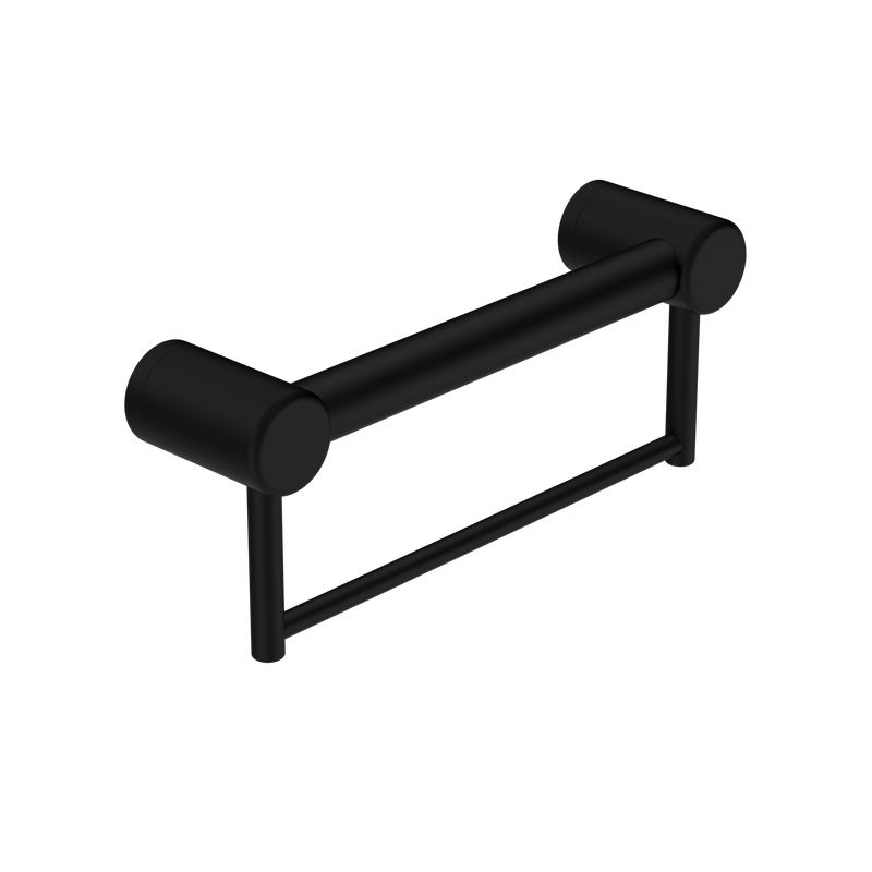 Mecca Care 32mm Grab Rail With Towel Holder 300mm Matte Black