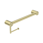 Mecca Care 32mm Grab Rail With Toilet Roll Holder 450mm Brushed Gold