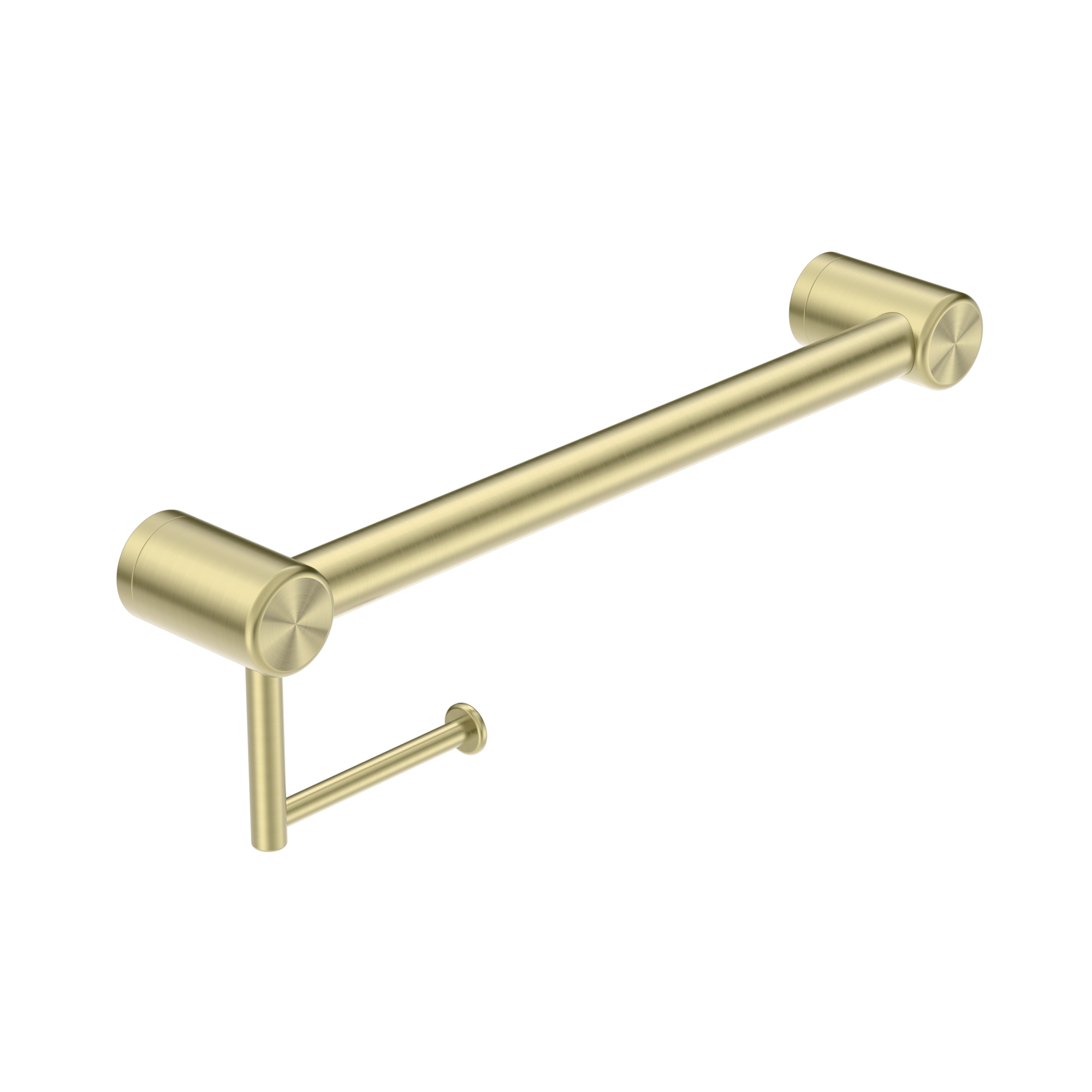 Mecca Care 32mm Grab Rail With Toilet Roll Holder 450mm Brushed Gold