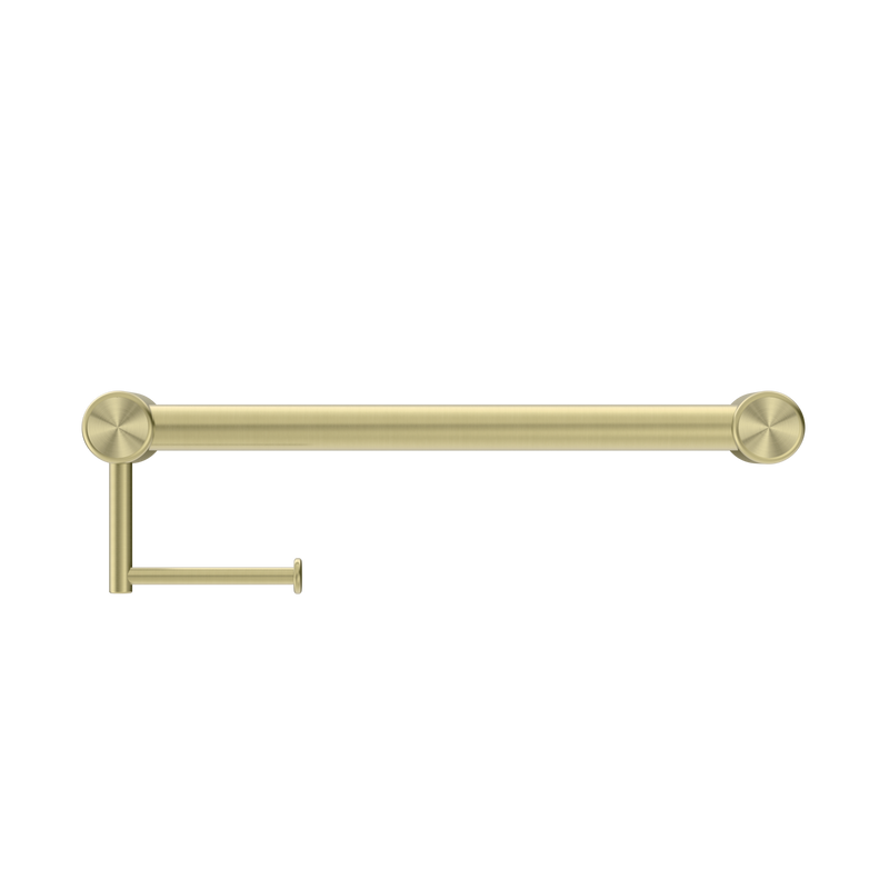 Mecca Care 32mm Grab Rail With Toilet Roll Holder 450mm Brushed Gold