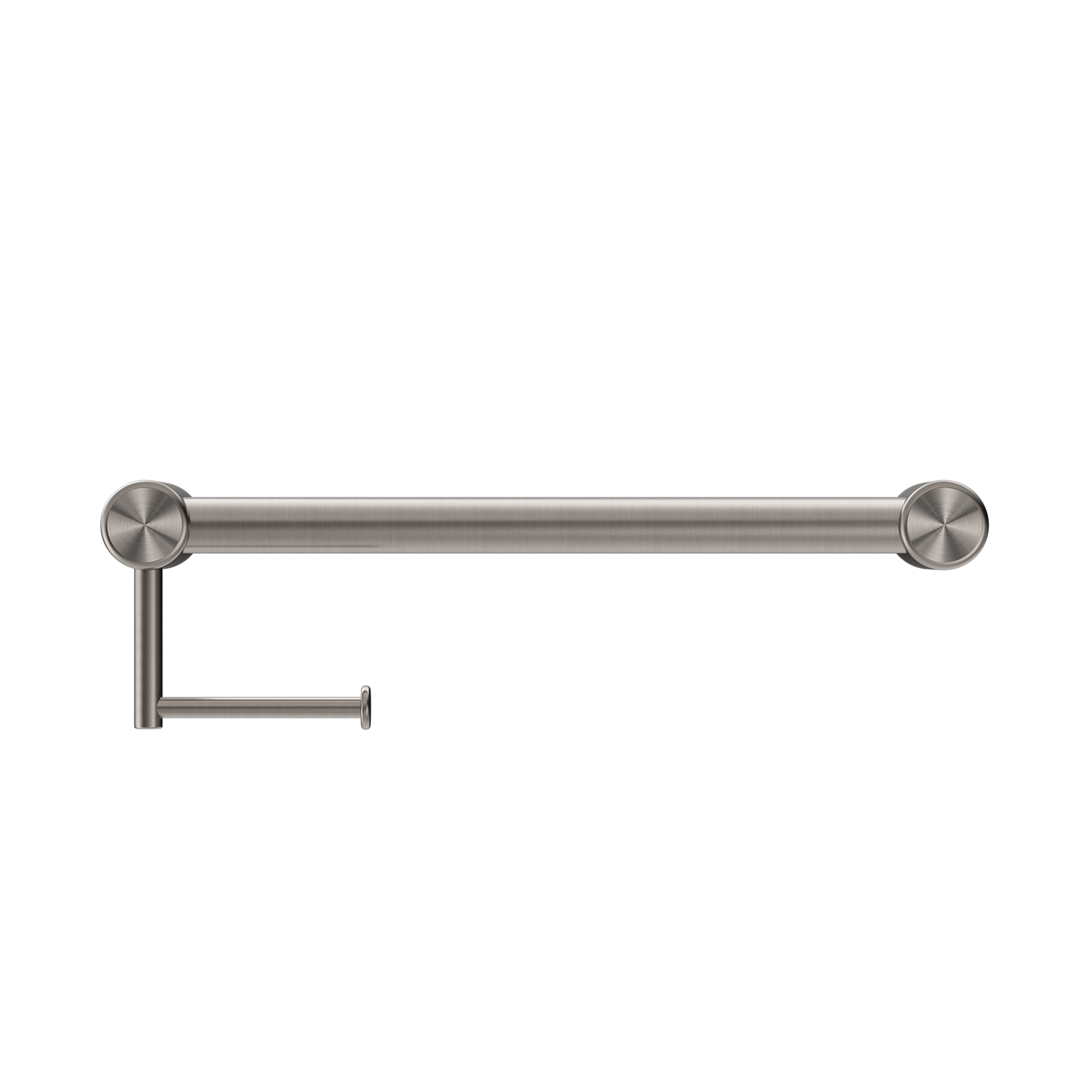 Mecca Care 32mm Grab Rail With Toilet Roll Holder 450mm Brushed Nickel