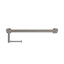 Mecca Care 32mm Grab Rail With Toilet Roll Holder 450mm Brushed Nickel