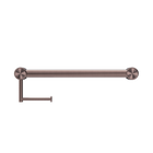 Mecca Care 32mm Grab Rail With Toilet Roll Holder 450mm Brushed Bronze