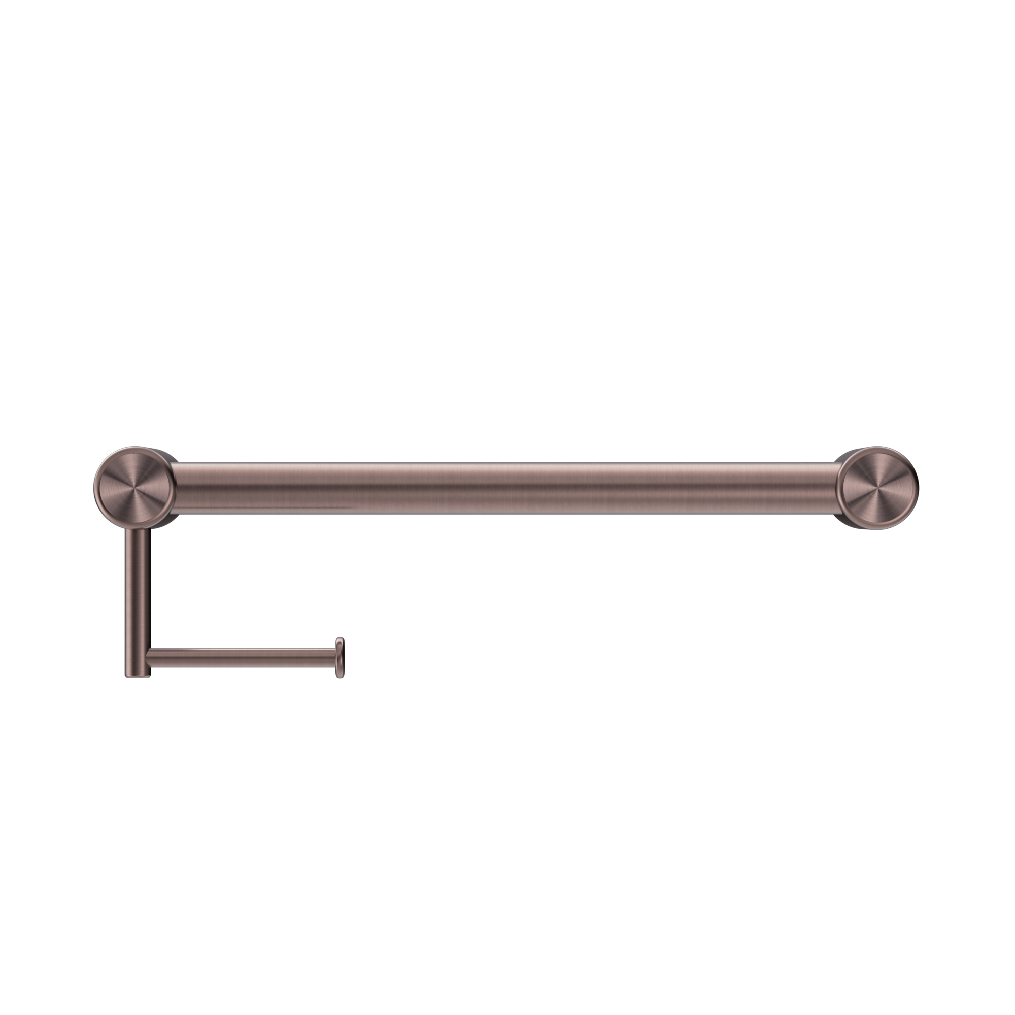 Mecca Care 32mm Grab Rail With Toilet Roll Holder 450mm Brushed Bronze