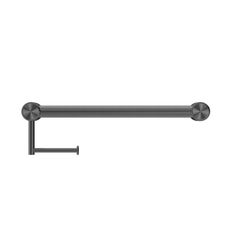 Mecca Care 32mm Grab Rail With Toilet Roll Holder 450mm Gun Metal