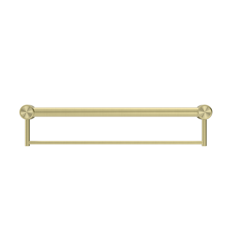 Mecca Care 32mm Grab Rail With Towel Holder 600mm Brushed Gold