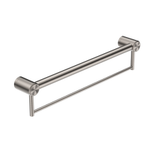 Mecca Care 32mm Grab Rail With Towel Holder 600mm Brushed Nickel