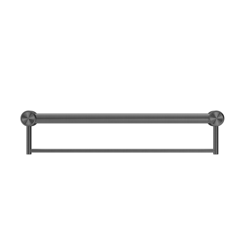 Mecca Care 32mm Grab Rail With Towel Holder 600mm Gun Metal