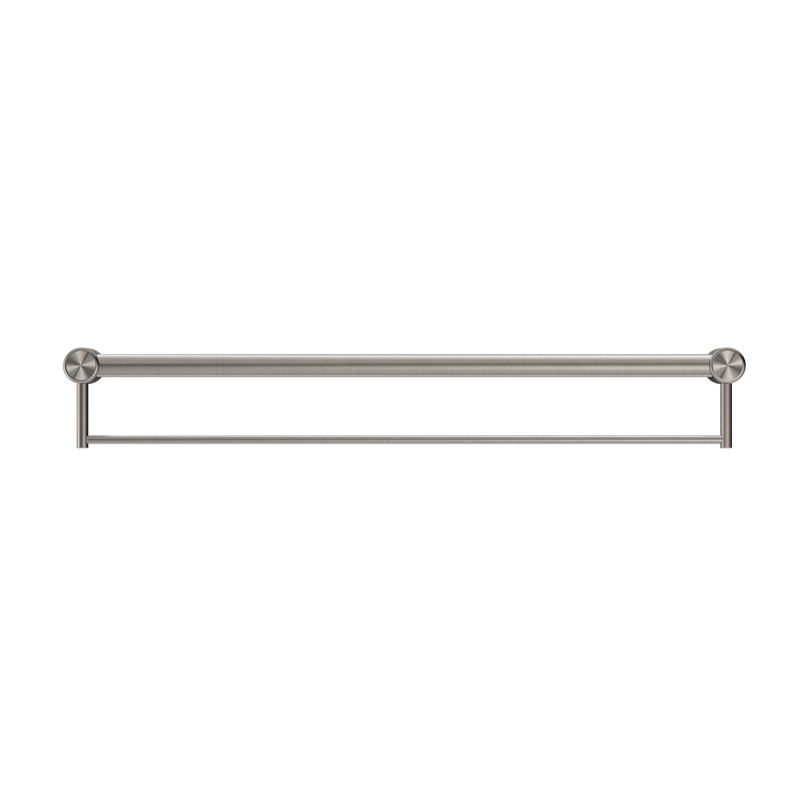 Mecca Care 32mm Grab Rail With Towel Holder 900mm Brushed Nickel