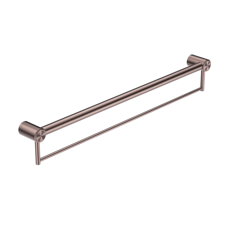 Mecca Care 32mm Grab Rail With Towel Holder 900mm Brushed Bronze